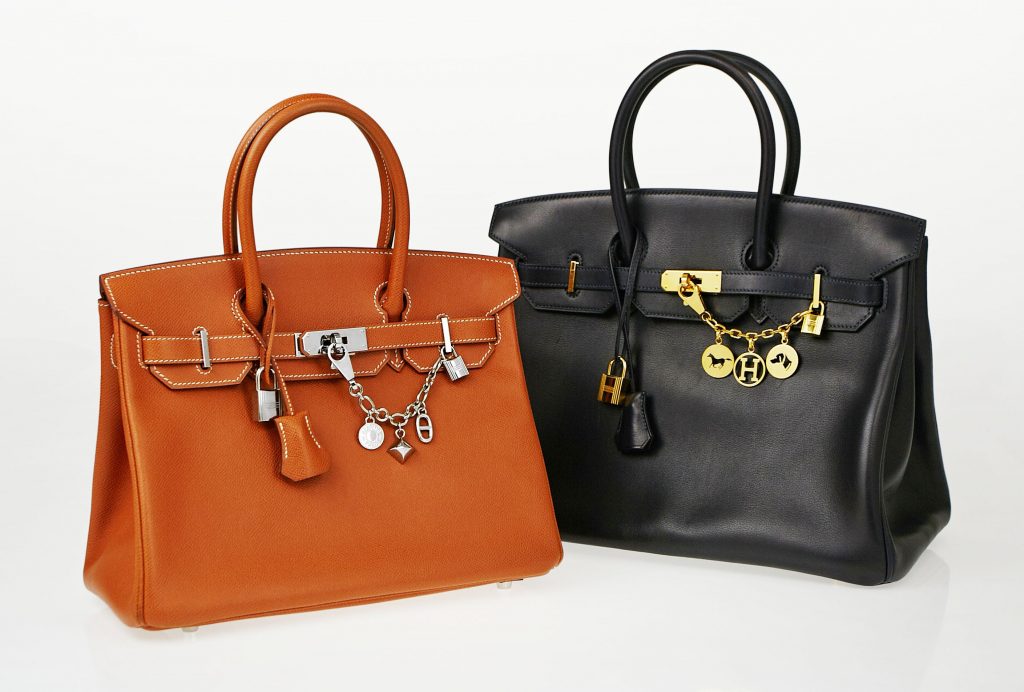 Hermes Gold and Black Birkin handbags