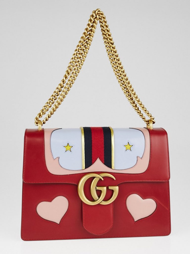 Gucci Vintage Web GG Marmont Heart Shoulder Bag