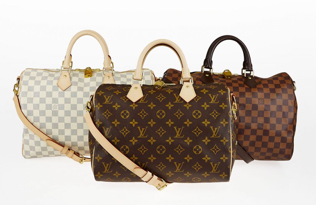 Louis Vuitton Speedy Bandouliere in Monogram, Damier Ebene and Damier Azur | YoogisCloset.com
