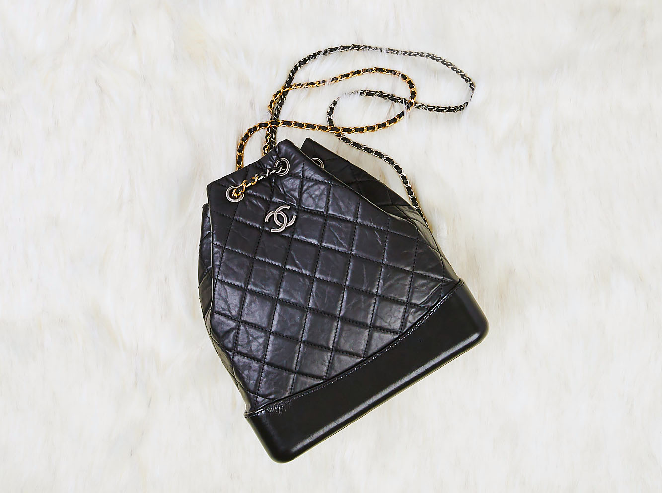 Chanel Black Quilted Leather Gabrielle Backpack Bag