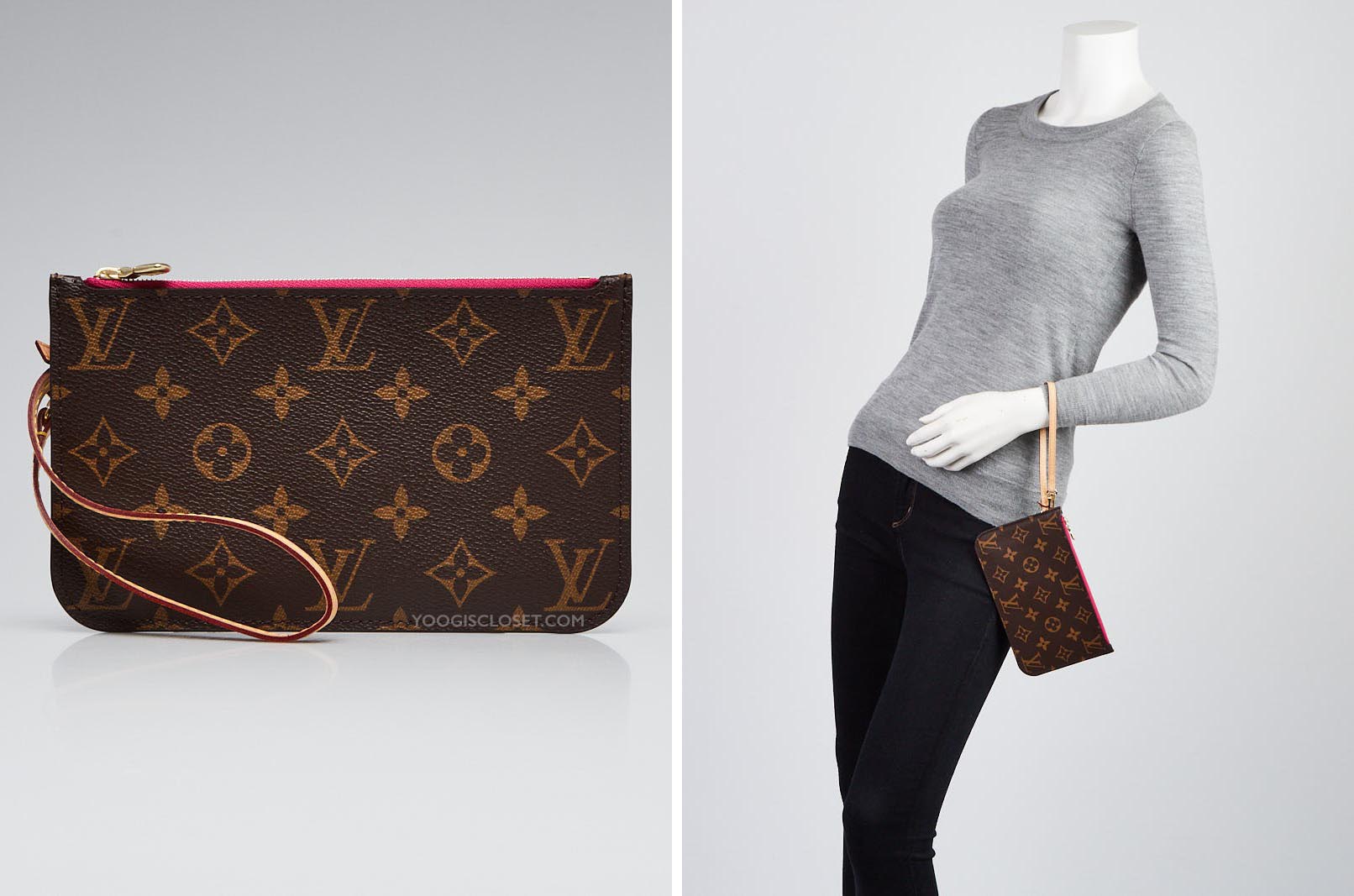 Louis Vuitton Monogram Canvasa Neverfull PM Zip Clutch