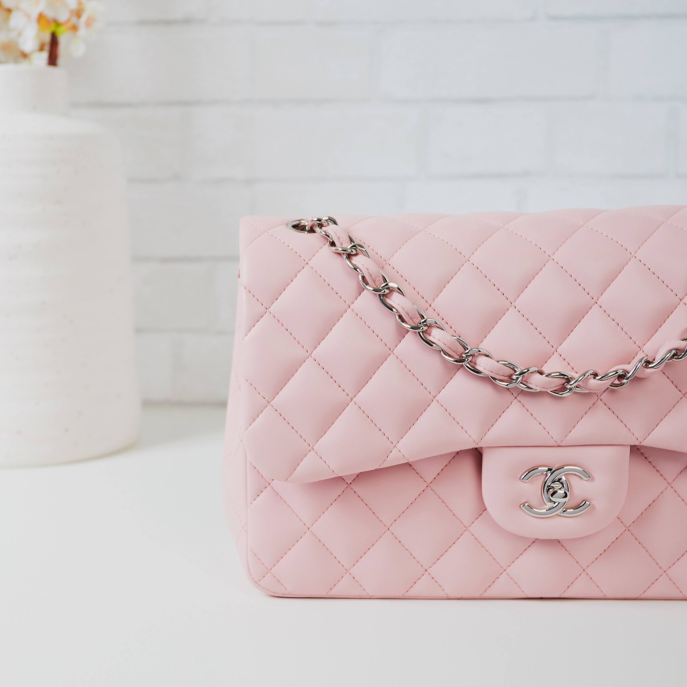 Chanel Light Pink Classic Flap Bag | Shop Authentic Pre-Owned Chanel at YoogisCloset.com