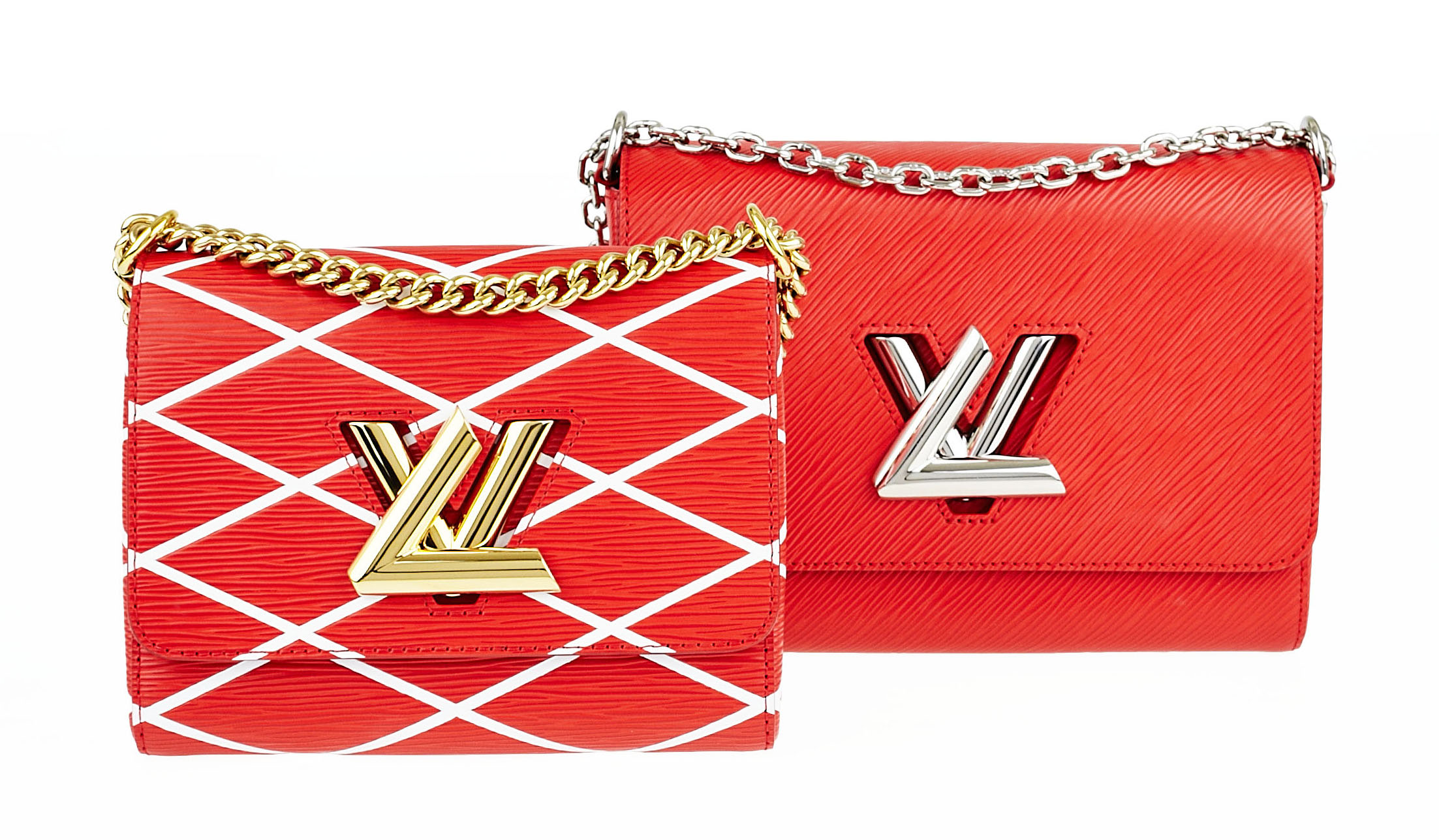 All About Louis Vuitton Epi Leather | Louis Vuitton Coquelicot Epi and Rouge Epi Malletage Twist Bags | YoogisCloset.com