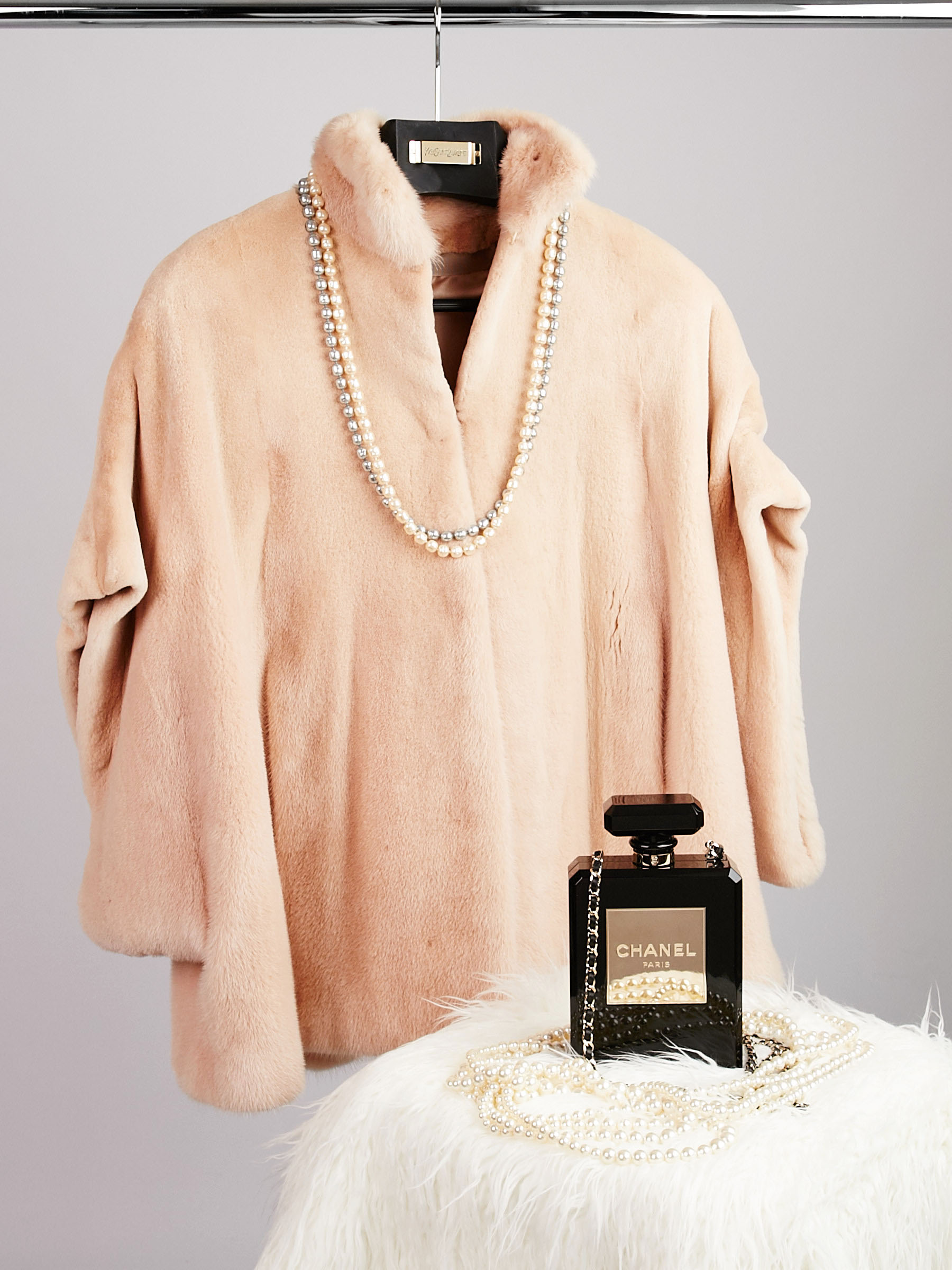 Chanel Mink Coat with Chanel Perfume | YoogisCloset.com