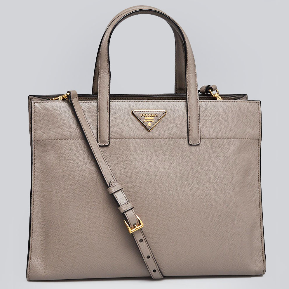 Best Bags For Your Zodiac Sign | Virgo: Prada Saffiano Leather Tote Bag | YoogisCloset.com