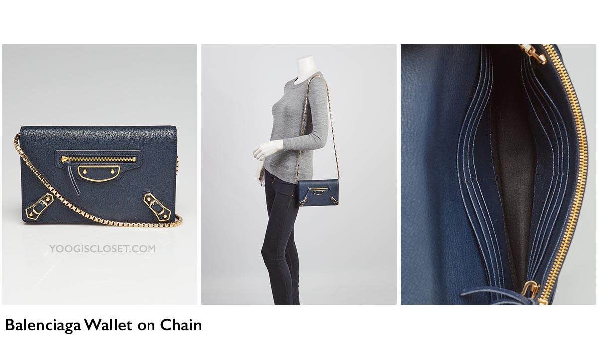 Balenciaga Metallic Edge Wallet on Chain Review | Yoogi's Closet Authenticated Pre-Owned Luxury yoogiscloset.com