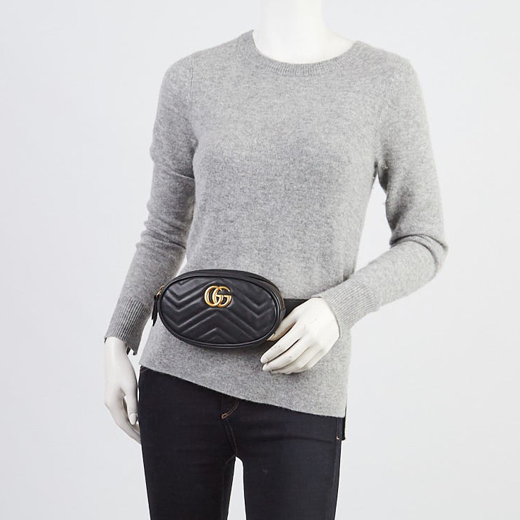 Gucci Marmont Waist Bag | Yoogi's Closet Authenticated Pre-Owned Luxury yoogiscloset.com