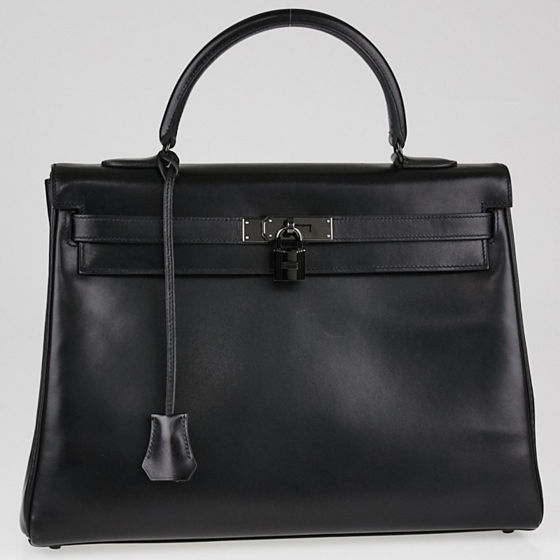 Hermes SO BLACK Kelly Bag | Yoogi's Closet Authenticated Pre-Owned Luxury yoogiscloset.com