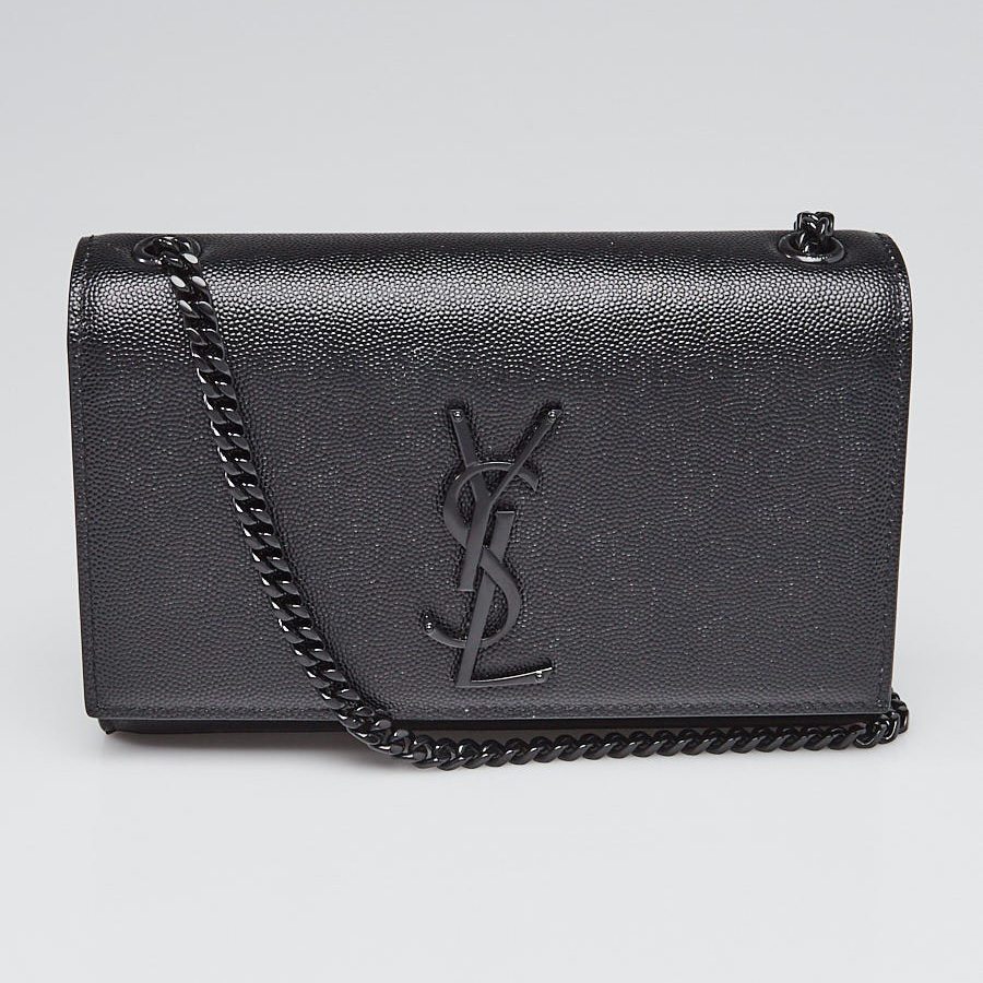 Yves Saint Laurent Black Pebbled Leather Kate Bag | Yoogi's Closet Authenticated Pre-Owned Luxury yoogiscloset.com