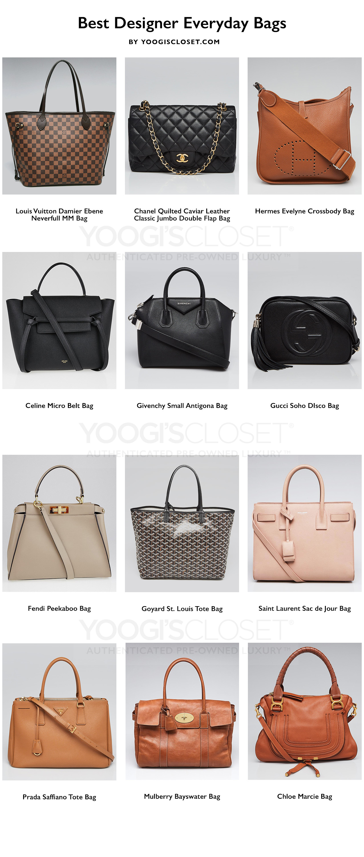 Best Designer Everyday Bags from Louis Vuitton, Chanel, Hermes, Gucci and more | Yoogi's Closet Authenticated Pre-Owned Luxury yoogiscloset.com